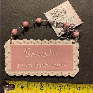 Department 56 Ceramic  Ornament Name Tags New Sarah